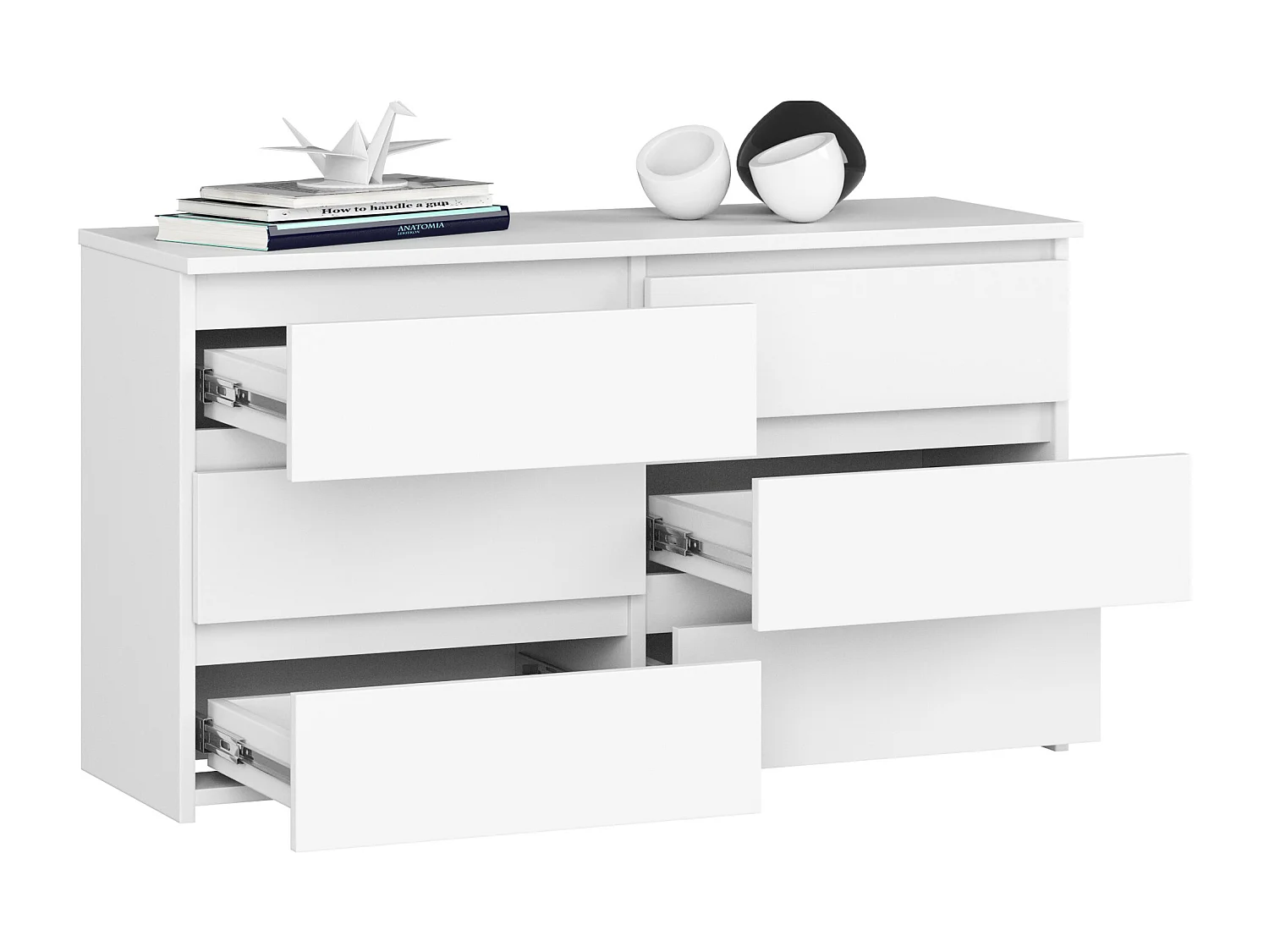 Komoda AKORD CL100 Biała 100 cm 6 szuflad kolor Biały mat 100x35x57 cm