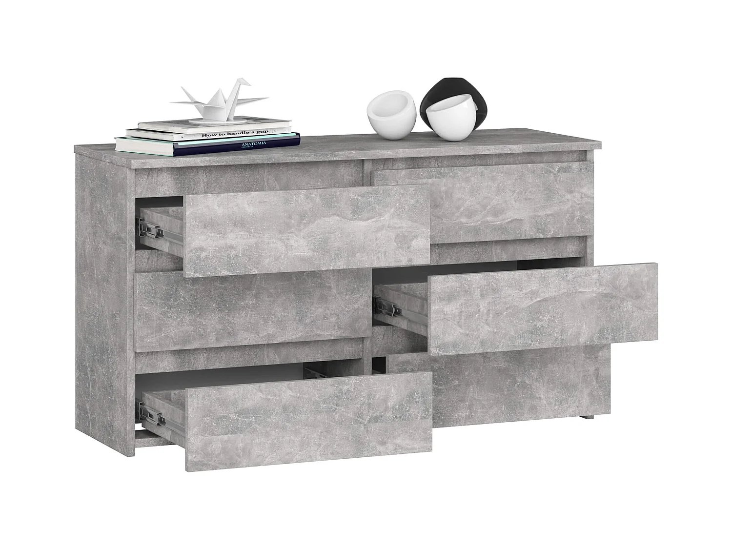 Komoda AKORD CL100 Szary Beton 100 cm 6 szuflad kolor Beton mat 100x35x57 cm