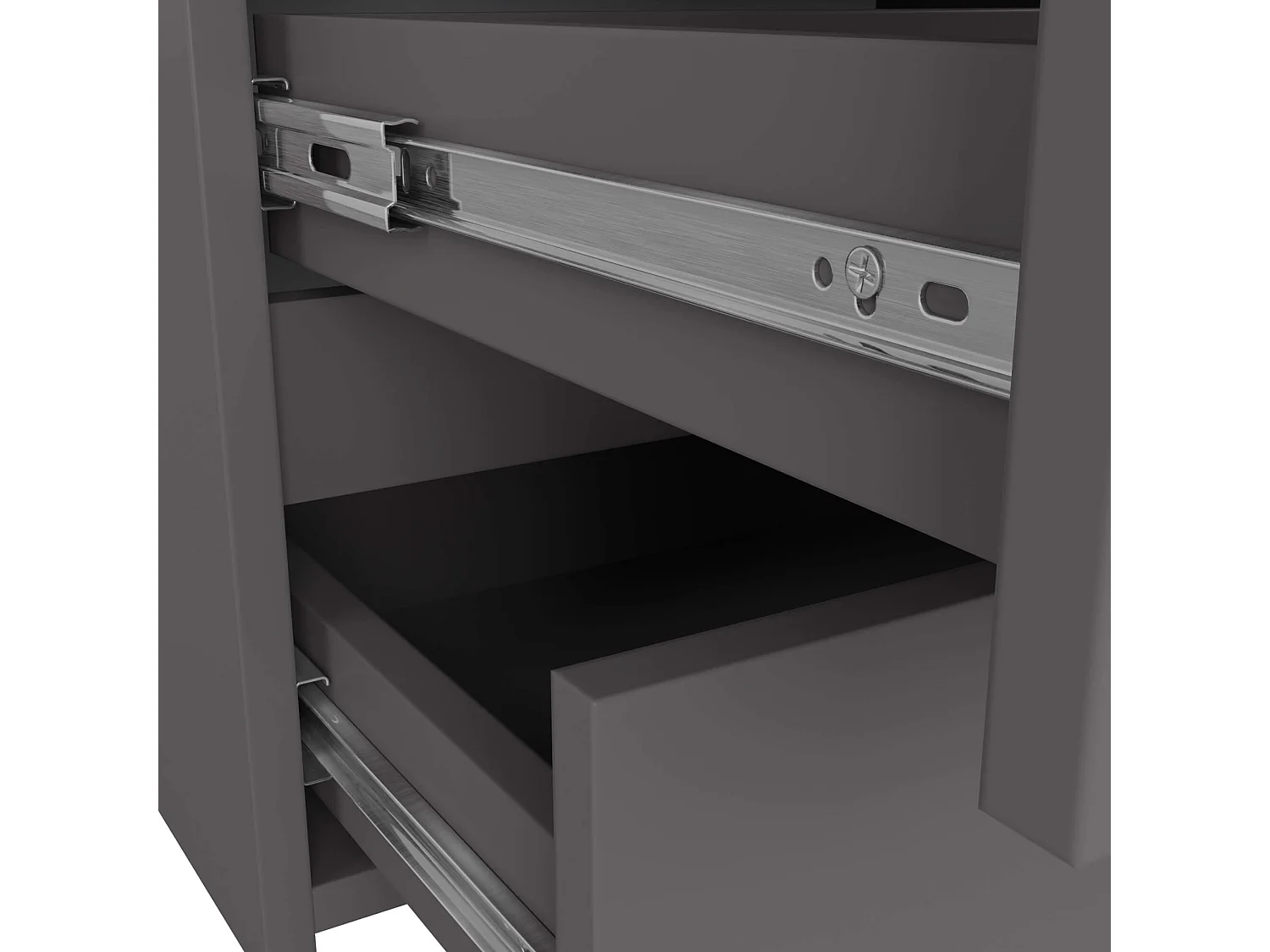 Petite Commode AKORD CL100 Gris Graphite 100 cm 6 tiroirs façade Gris Graphite 100x35x57 cm