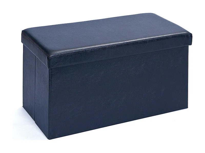 Sanne opbergdozen voetenbank met deksel, zwart.