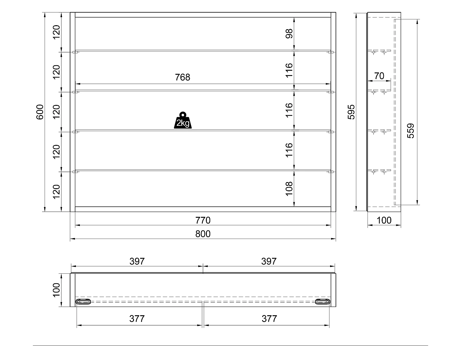 Espositore appeso espositore parete vetro Mandosa L