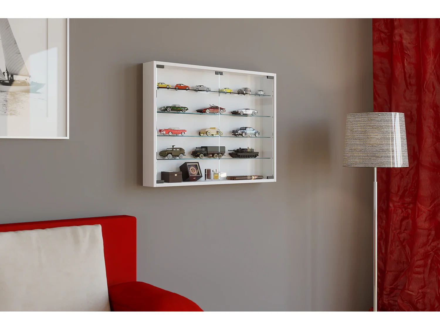 Hängevitrine Wandvitrine Sammel Deko Mandosa L