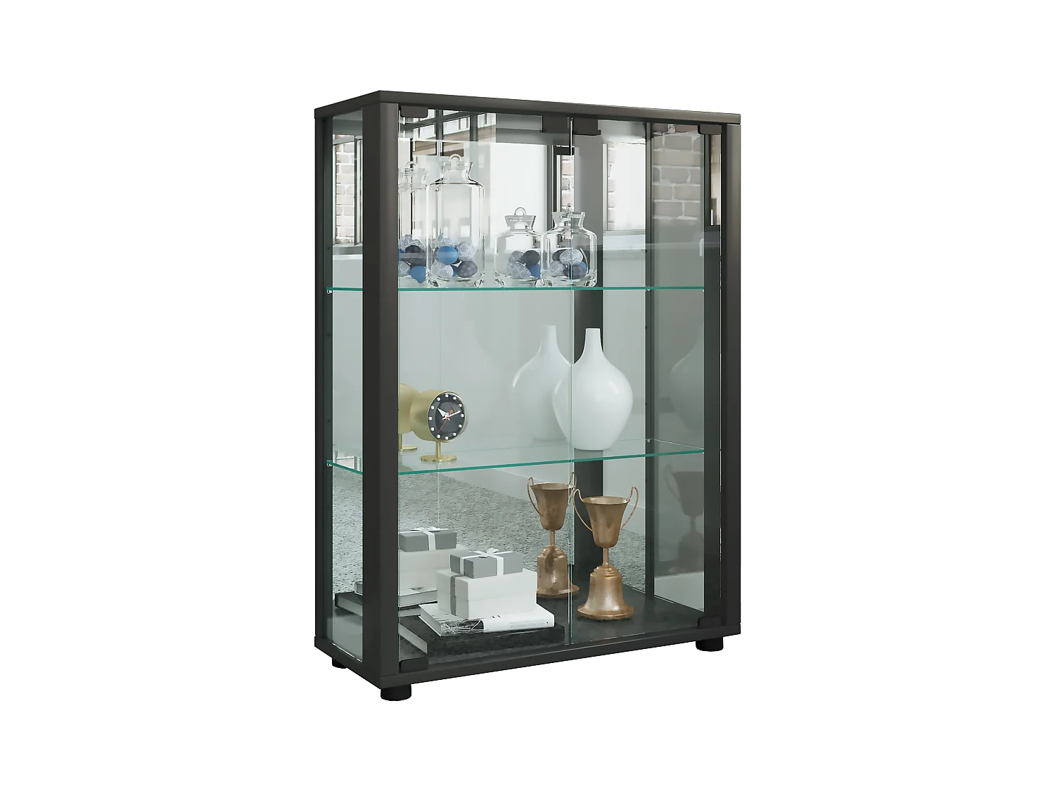 Standing cabinet Sintalo Black H. 80 x W. 60 x D. 25 cm