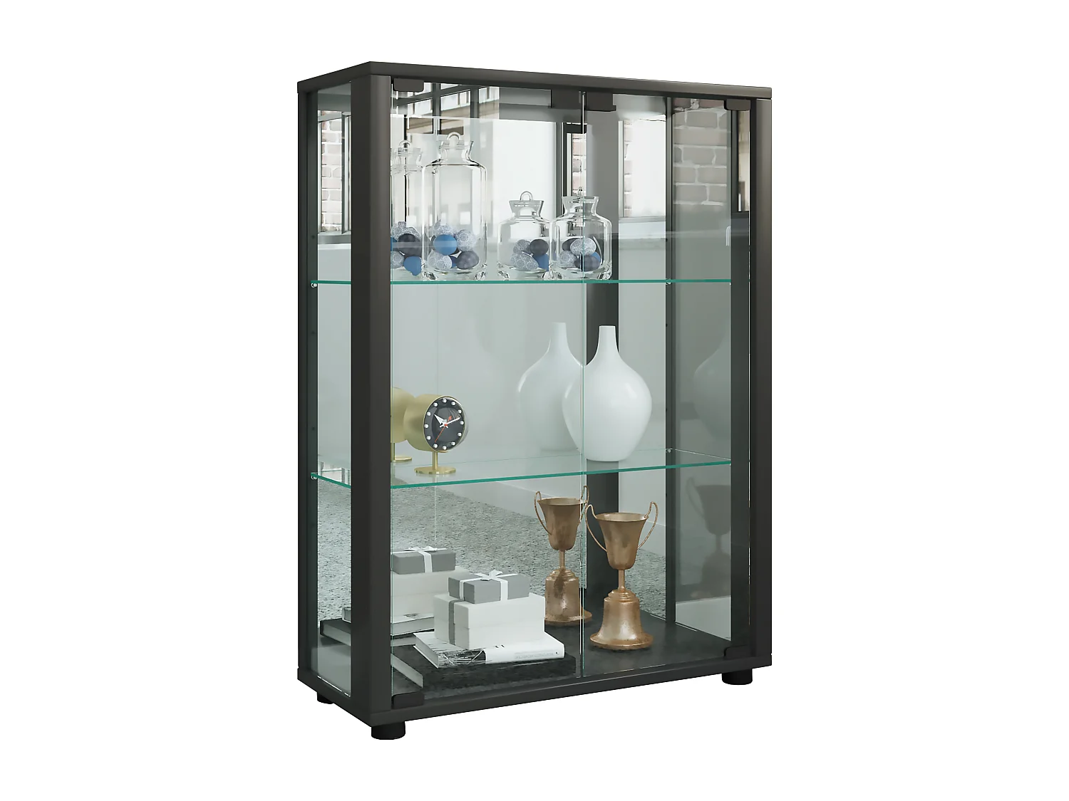 Armário em pé Sintalo Preto A. 80 x L. 60 x P. 25 cm