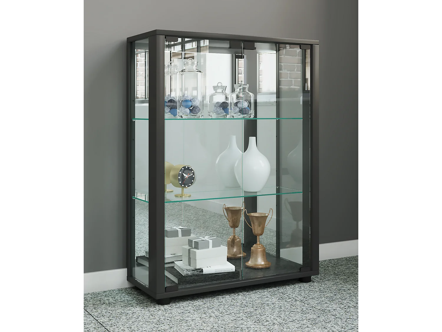 Armário em pé Sintalo Preto A. 80 x L. 60 x P. 25 cm