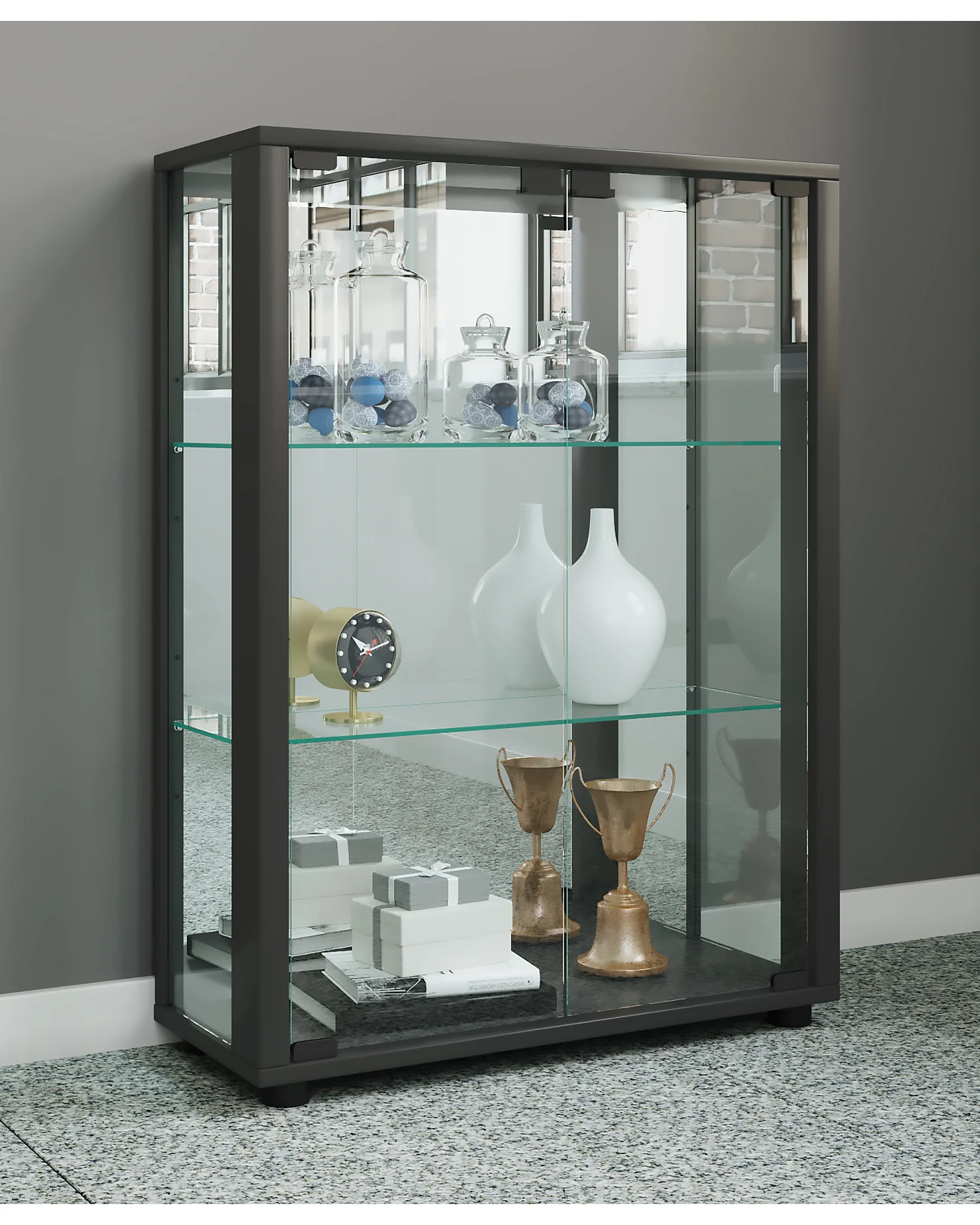 Standing cabinet Sintalo Black H. 80 x W. 60 x D. 25 cm