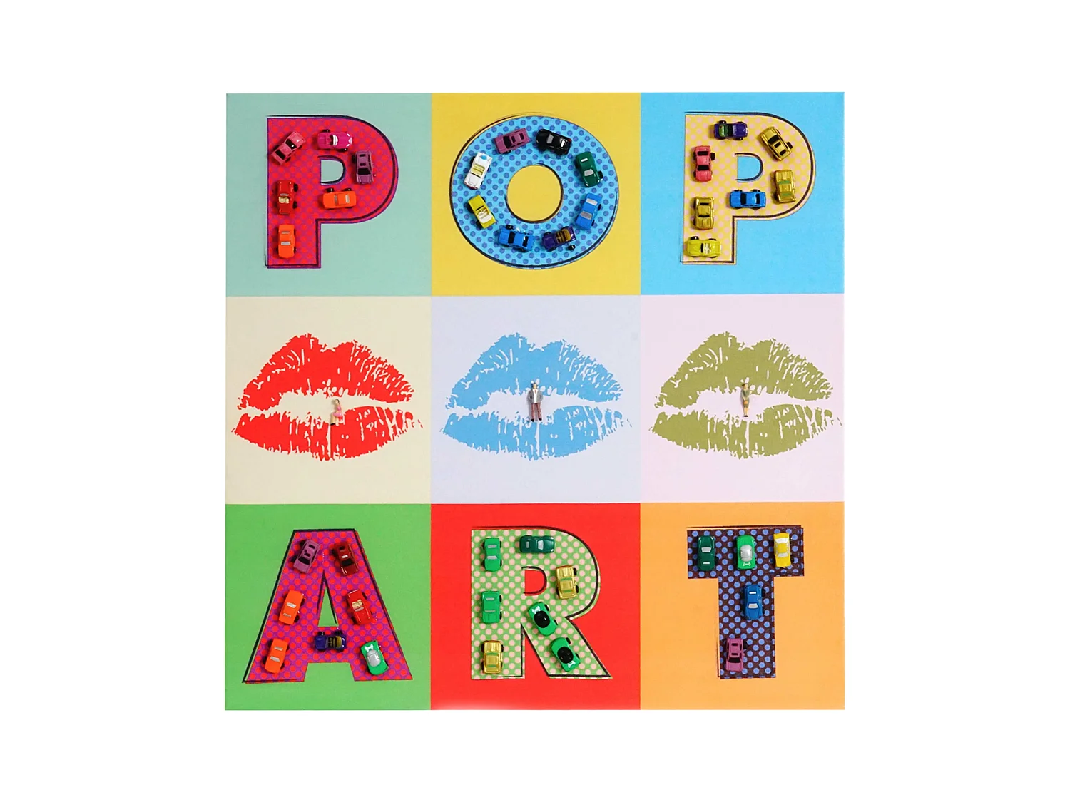 Tableau toile Pop Art + voitures