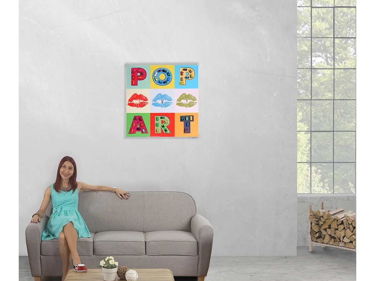 Tableau toile Pop Art + voitures