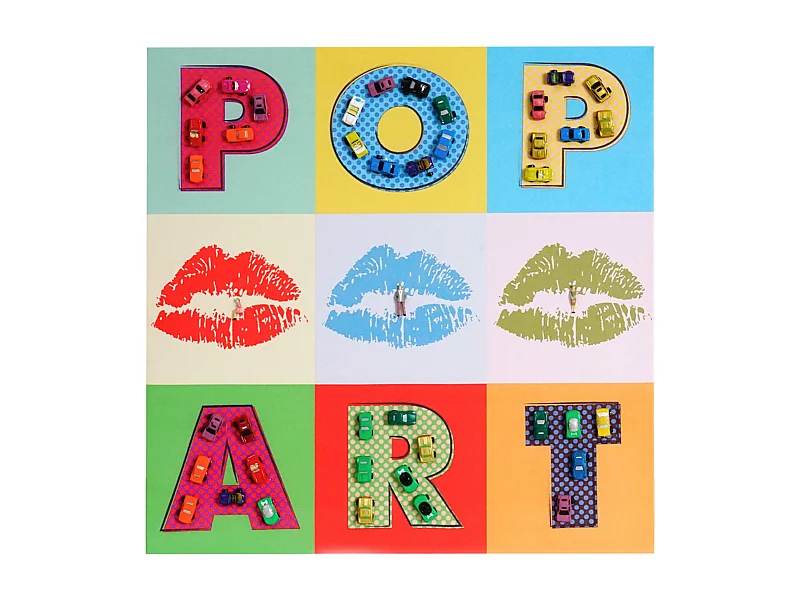 Tableau toile Pop Art + voitures