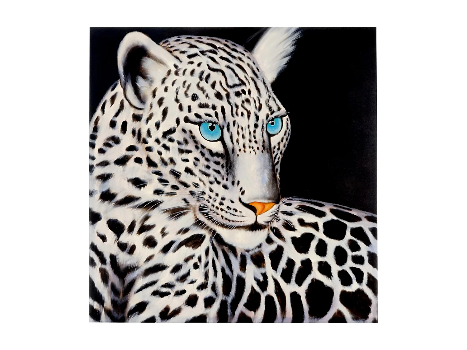 Pintura a óleo Leopardo branco pintada à mão