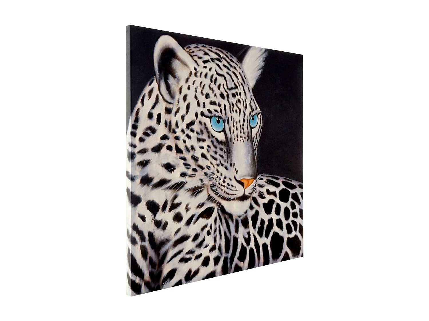 Pintura a óleo Leopardo branco pintada à mão