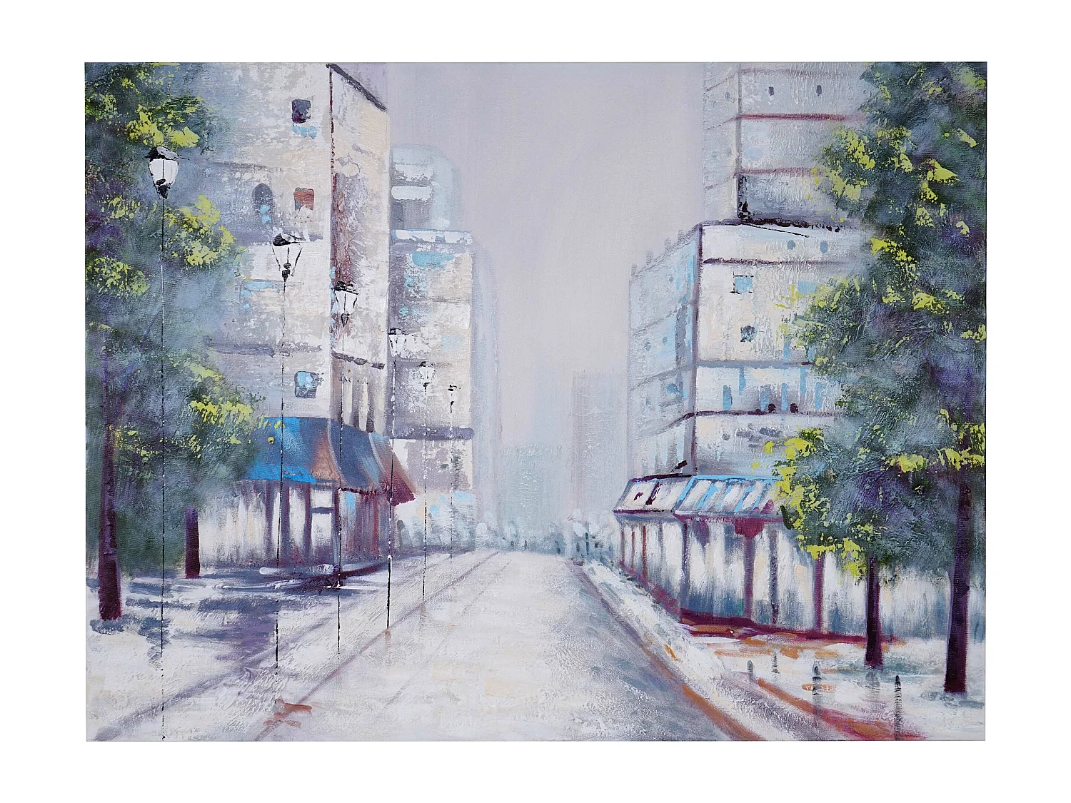 Pintura a óleo aldeia pintada à mão