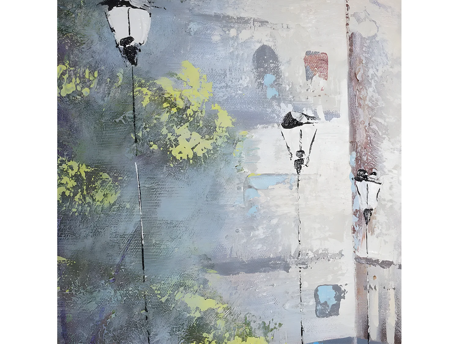 Pintura a óleo aldeia pintada à mão