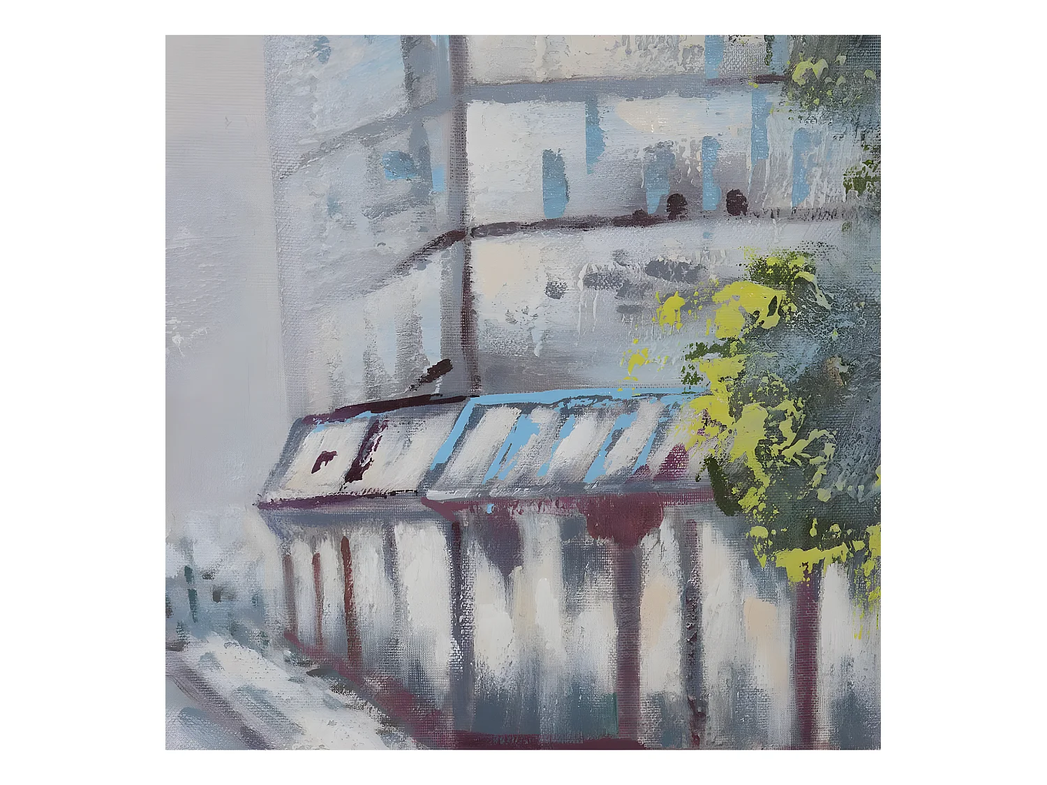 Olieverfschilderij Dorp handgeschilderd