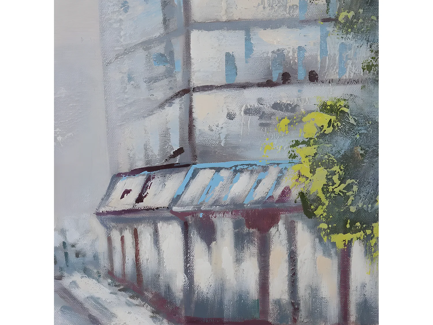 Olieverfschilderij Dorp handgeschilderd