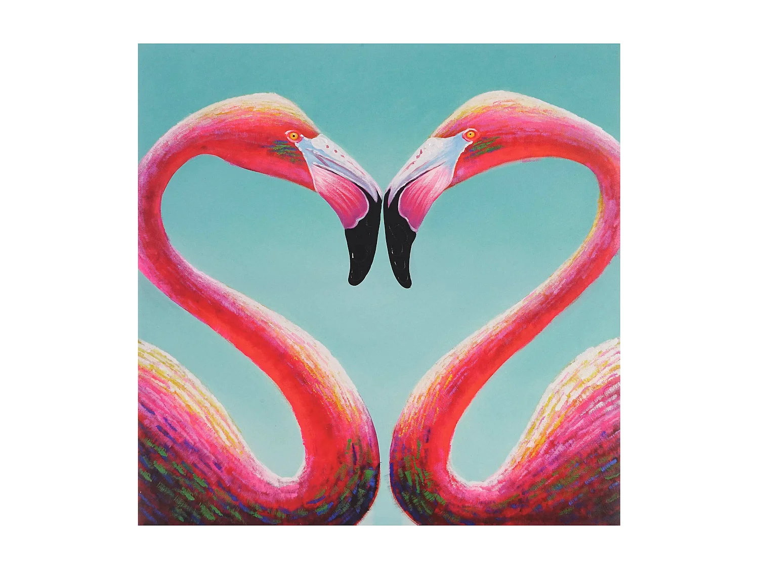 Olieverfschilderij Flamingo, handgeschilderd