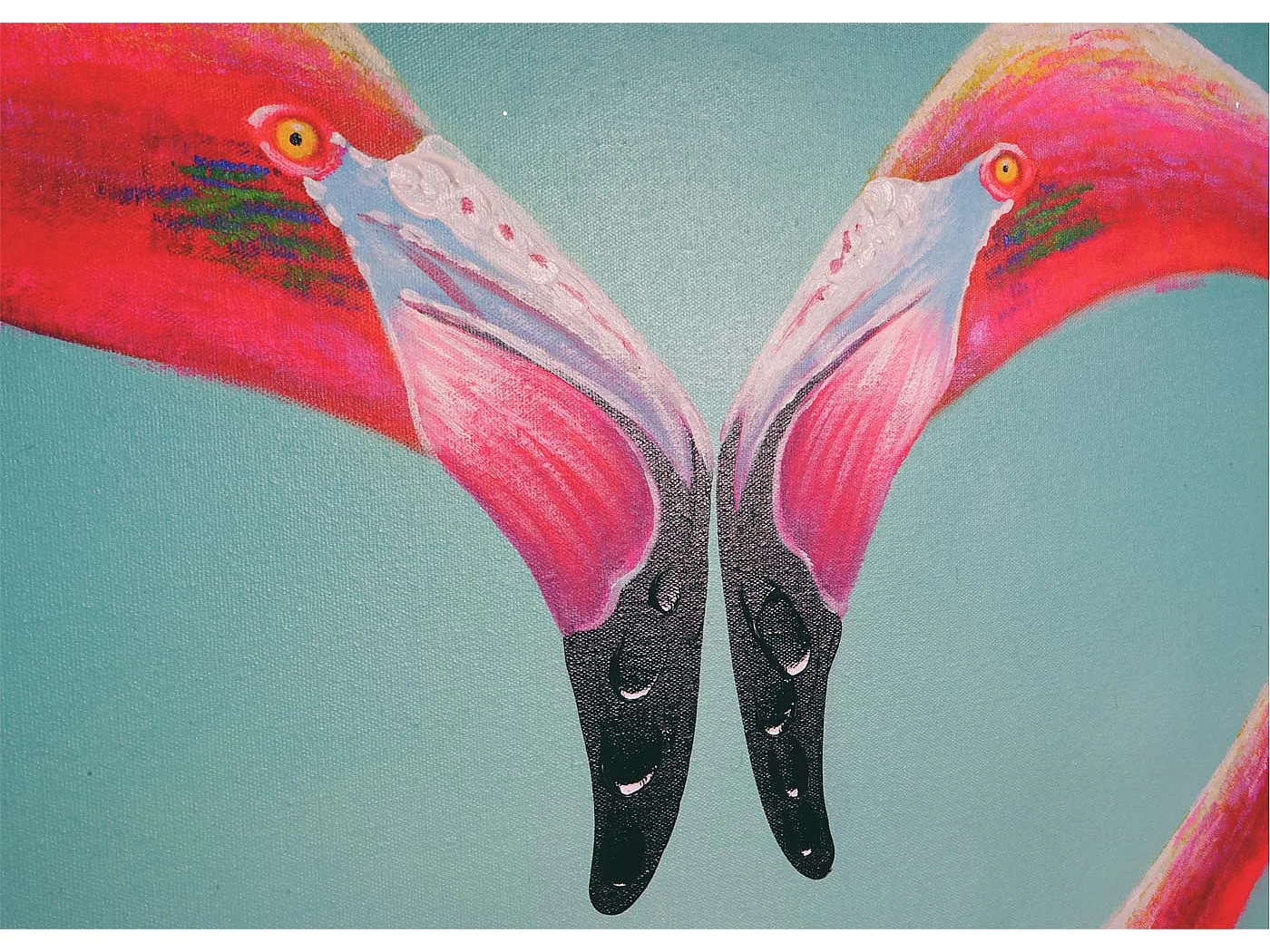 Ölgemälde Flamingo handgemalt