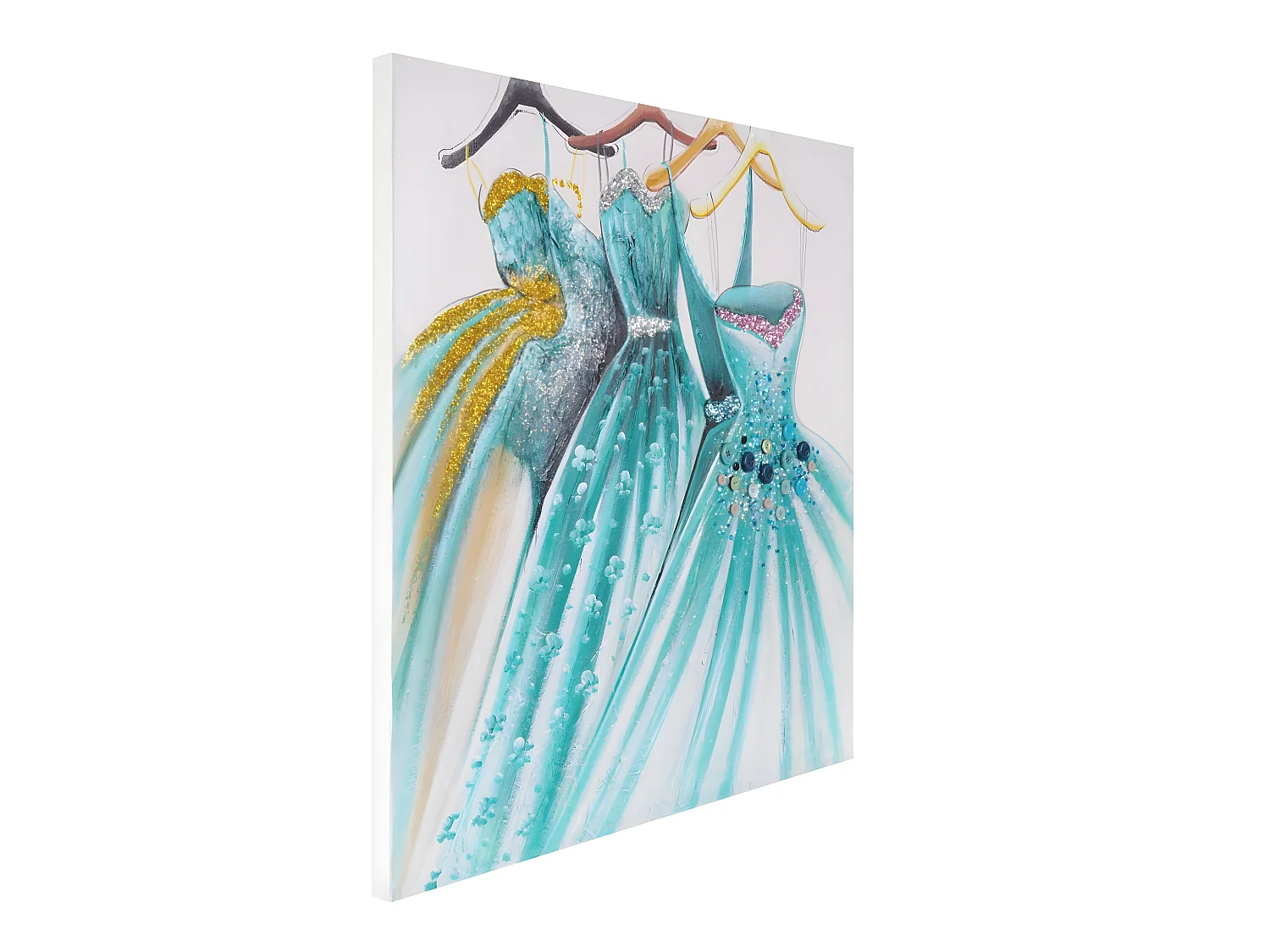 Peinture à l'huile Robes vertes peinte à la main