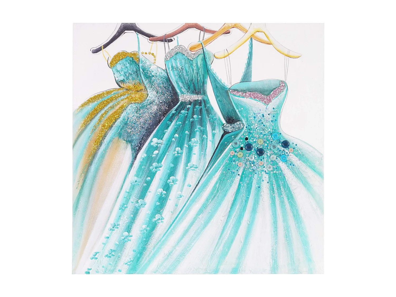 Ölgemälde Grüne Kleider handgemalt