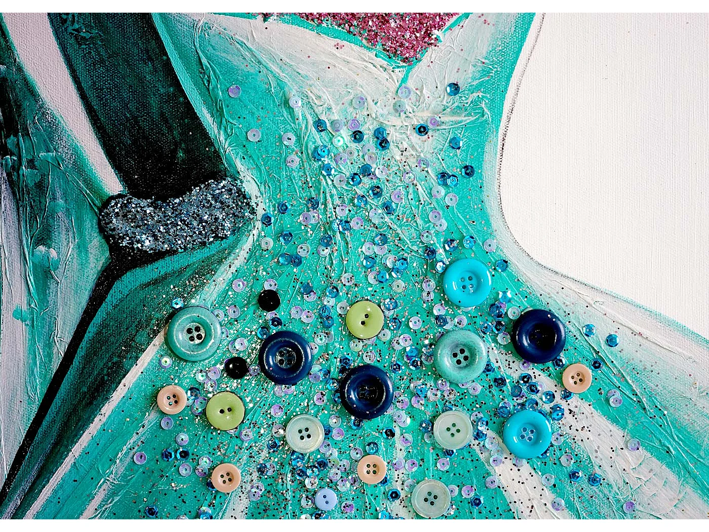 Ölgemälde Grüne Kleider handgemalt