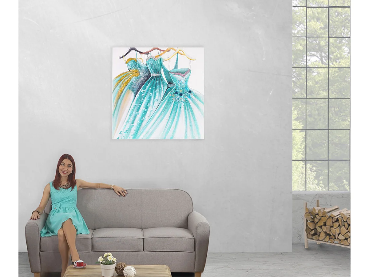 Ölgemälde Grüne Kleider handgemalt