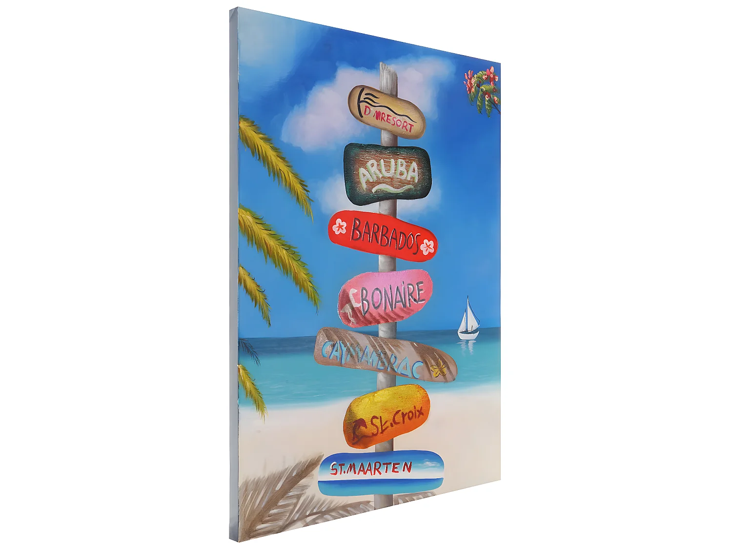 Pintura a óleo sinal de rua pintado à mão