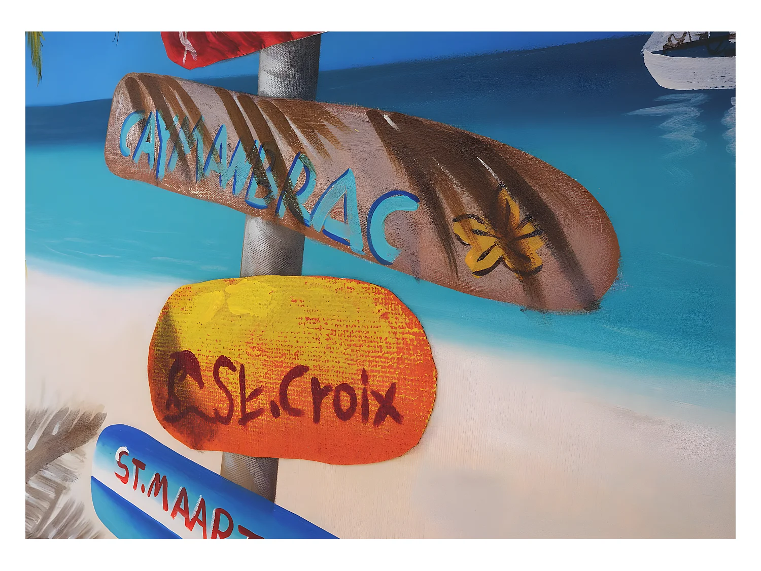 Olieverf schilderij Straatnaambord handgeschilderd