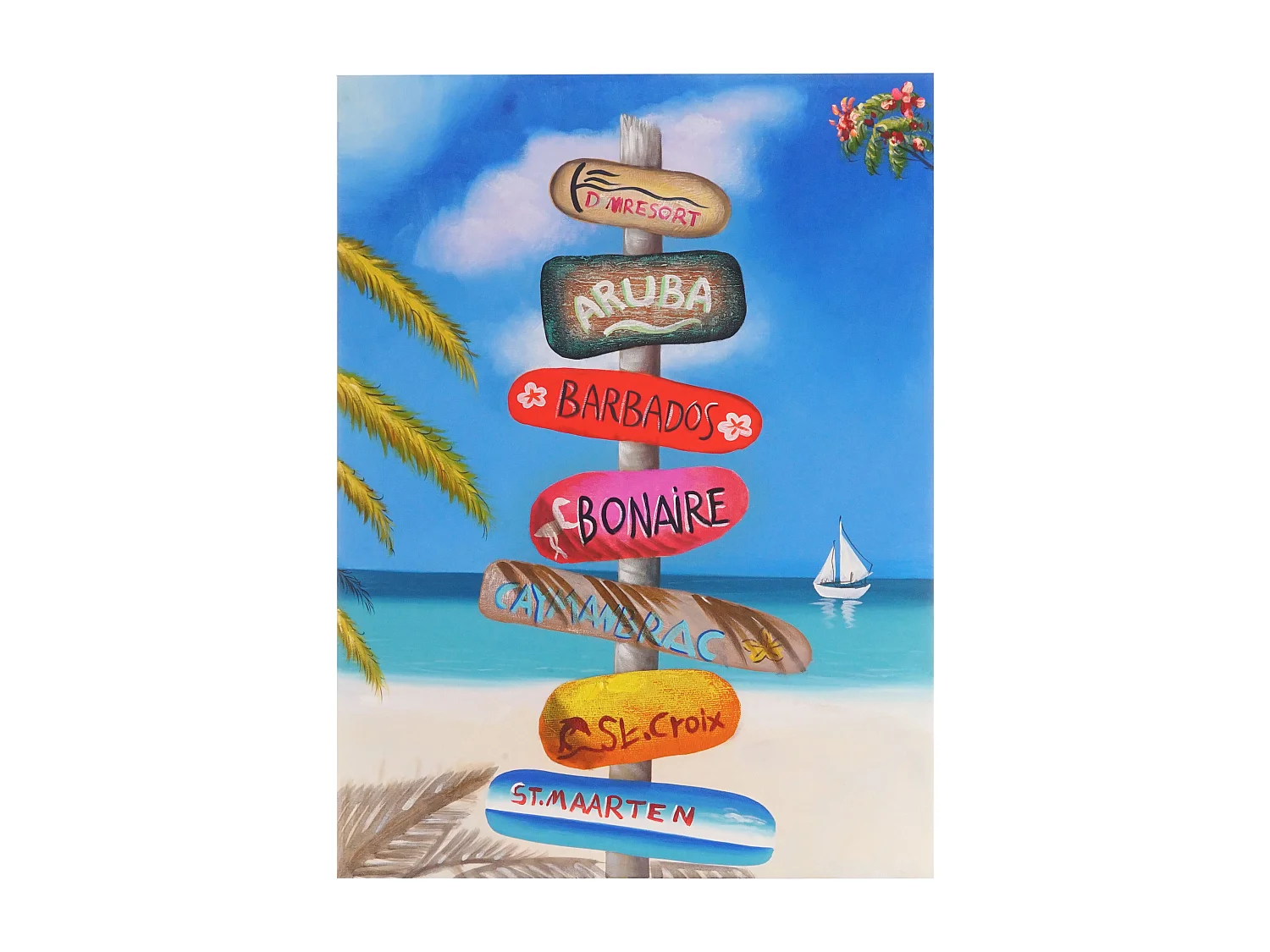 Ölgemälde Straßenschild handgemalt