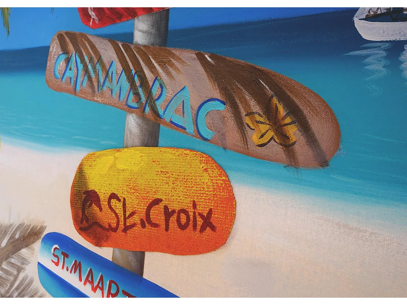 Ölgemälde Straßenschild handgemalt