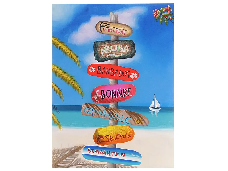 Ölgemälde Straßenschild handgemalt