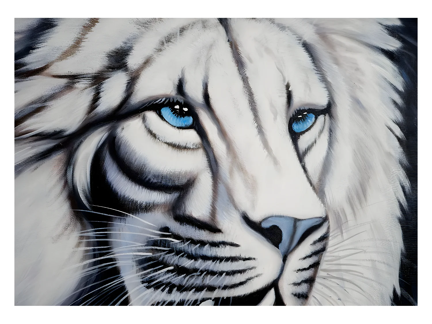 Olieverfschilderij Witte Leeuw, handgeschilderd