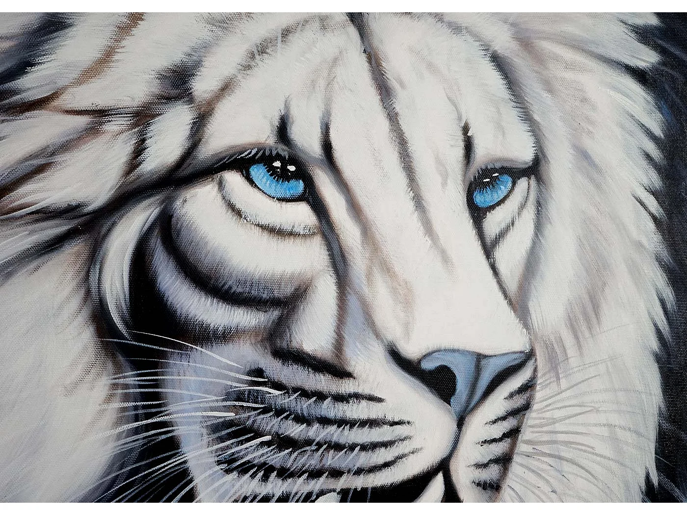 Ölgemälde Weißer Löwe handgemalt