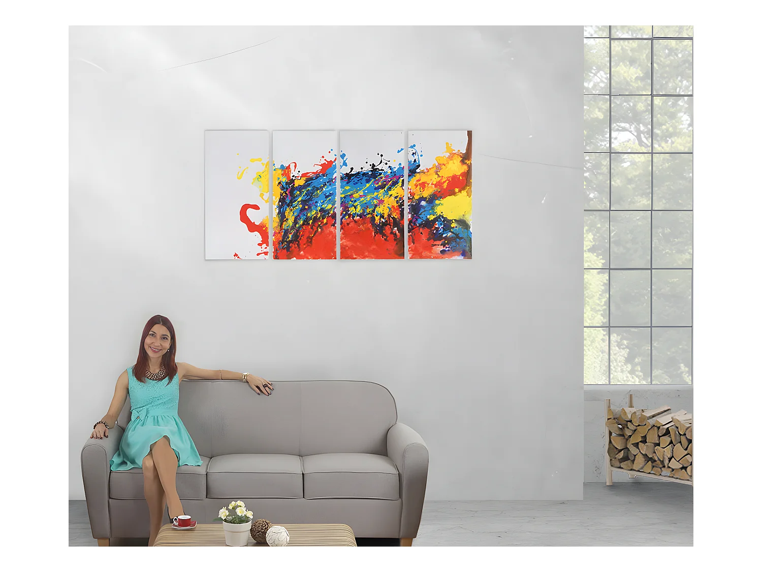 Óleo Wave pintado a mano