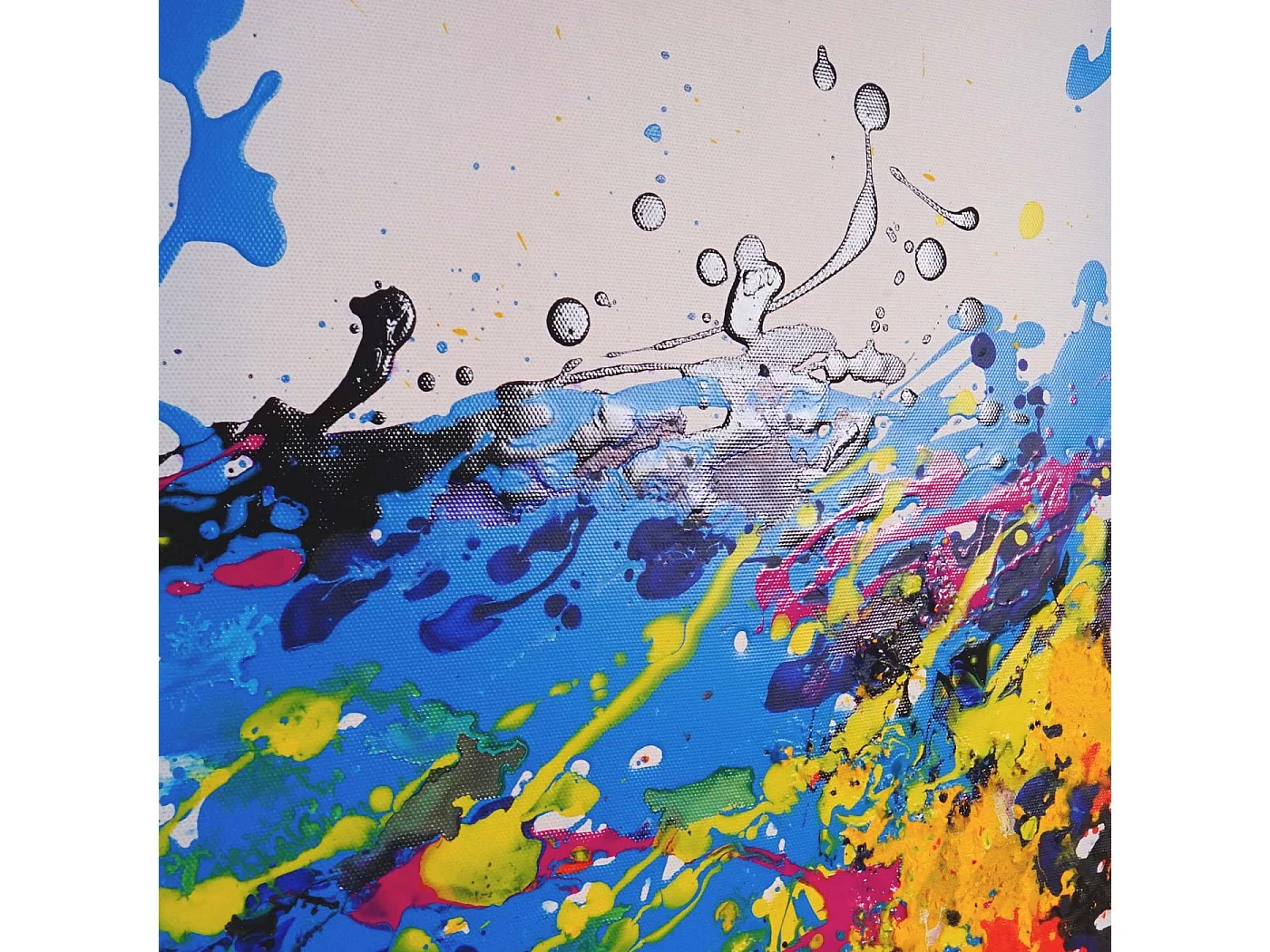 Peinture à l'huile Wave réalisée à la main