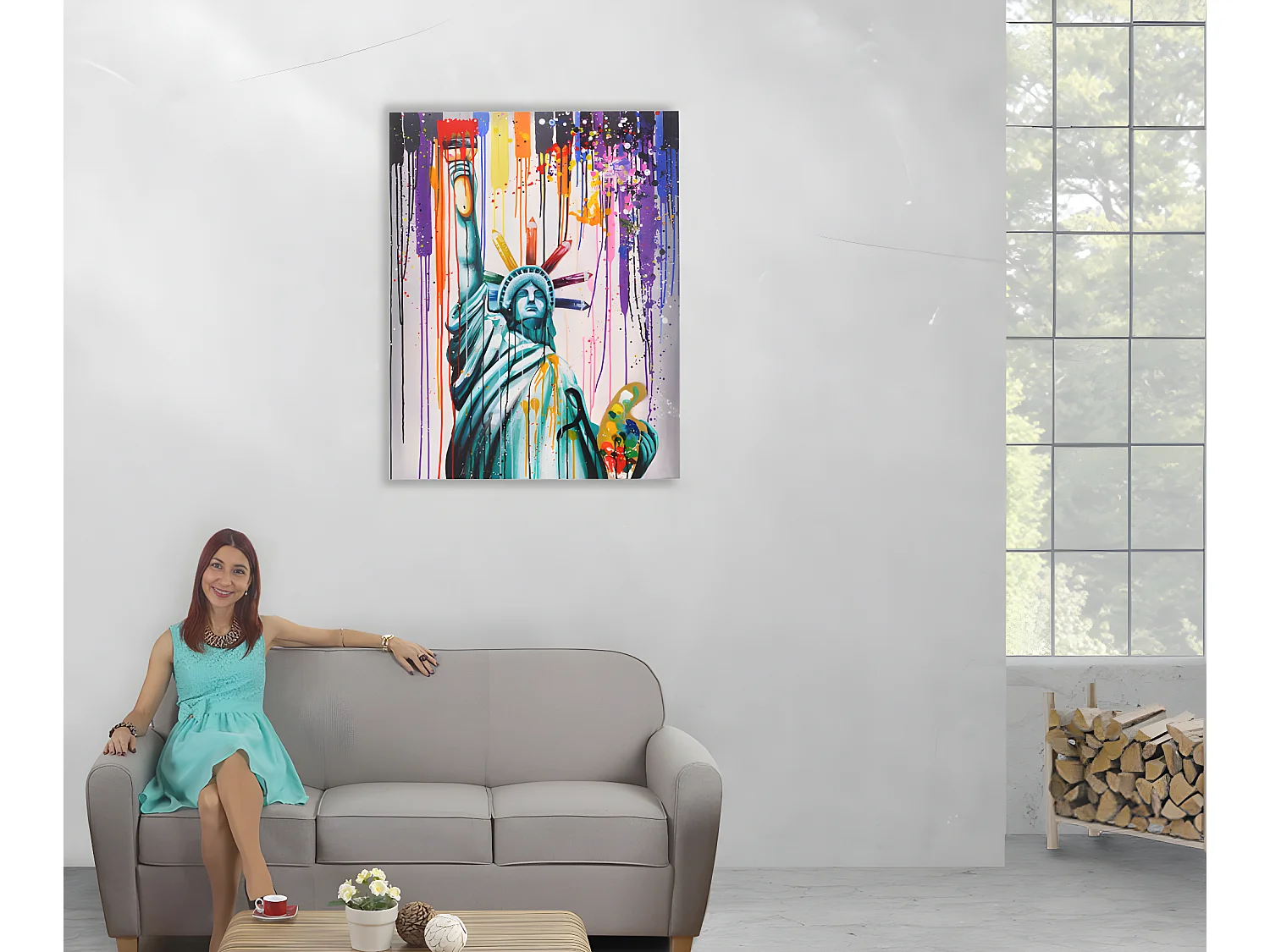 Ölgemälde Freiheitsstatue handgemalt