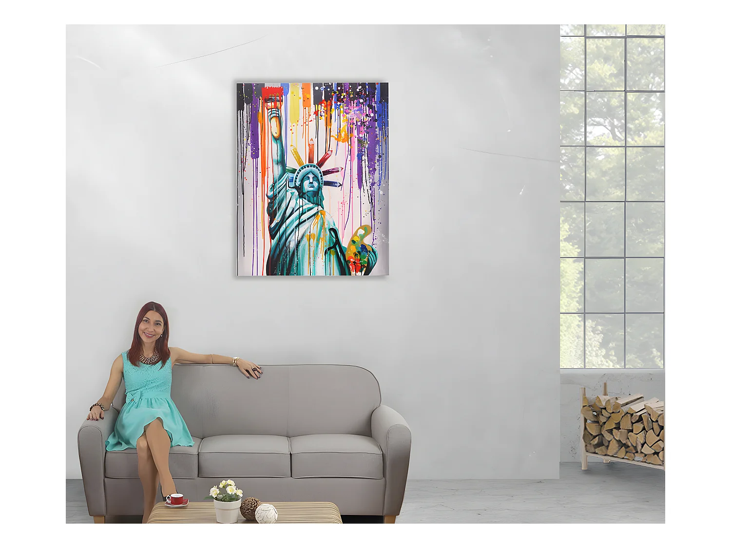 Olieverfschilderij Vrijheidsbeeld, handgeschilderd