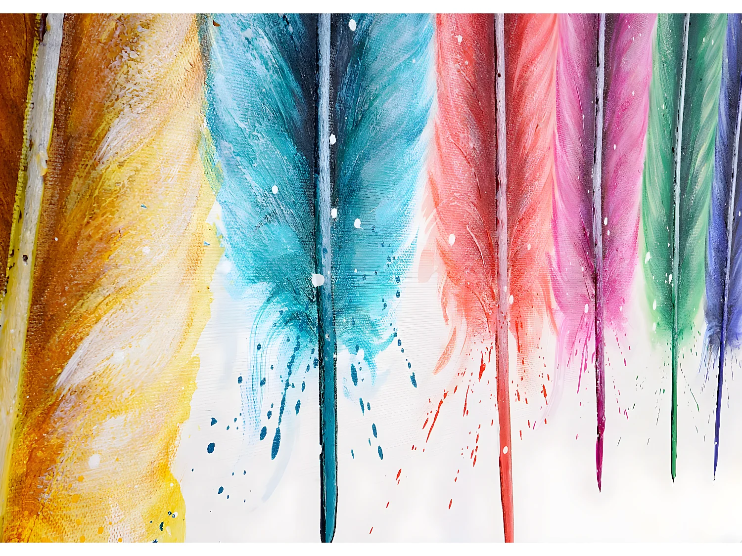 Ölgemälde Federn handgemalt