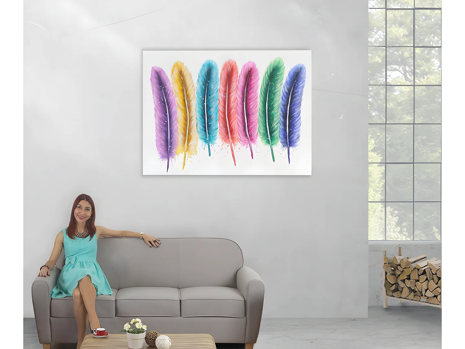 Ölgemälde Federn handgemalt