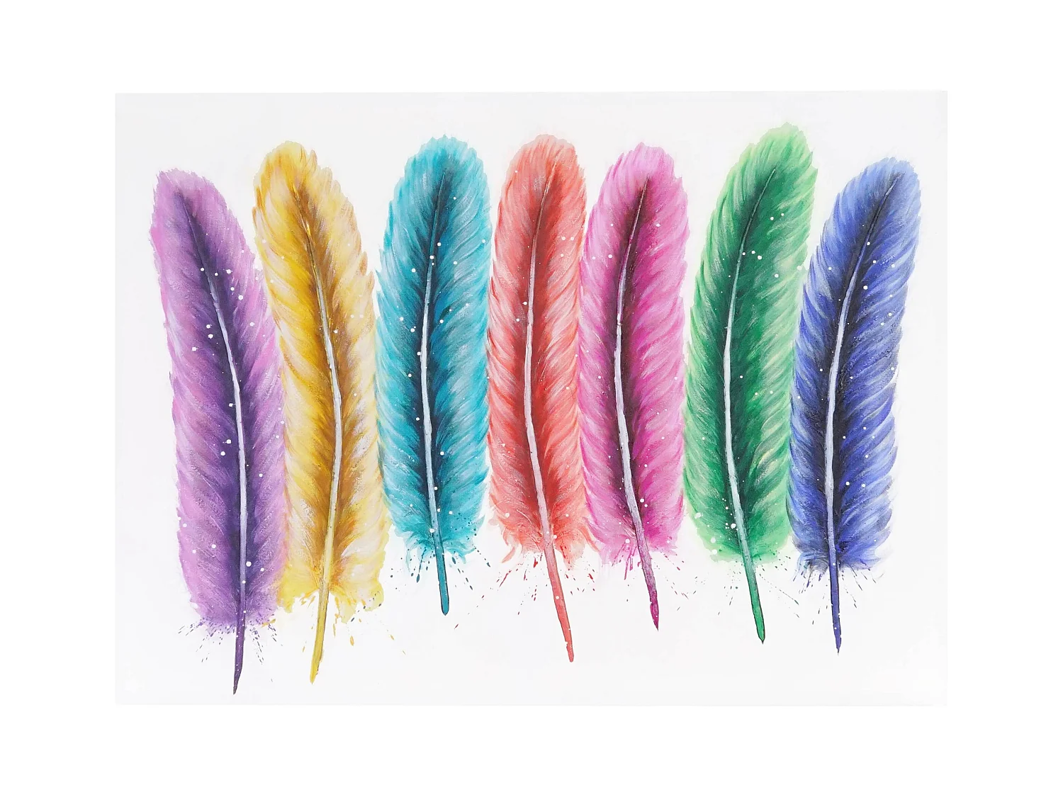 Peinture à l'huile Plumes peintes à la main
