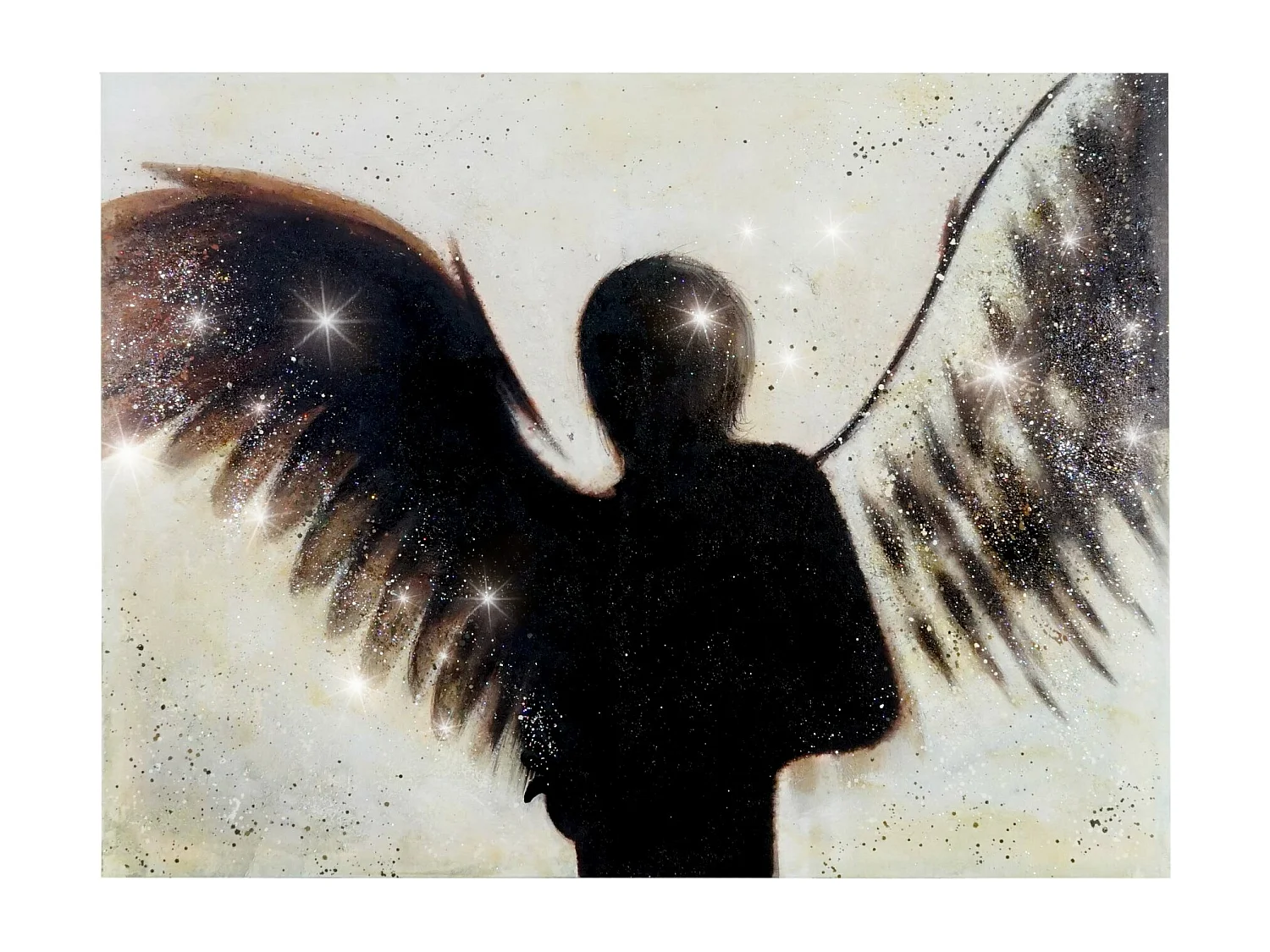 Óleo ángel pintado a mano