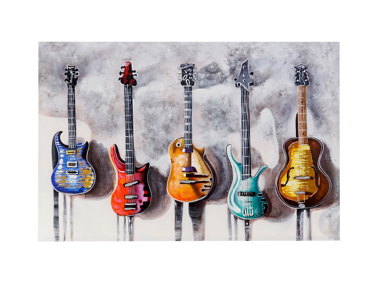 Peinture à l'huile Guitares peintes à la main