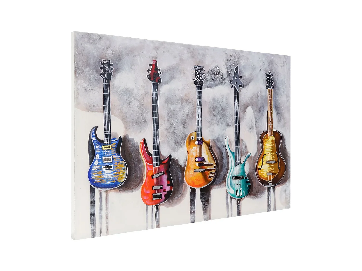 Olieverf schilderij gitaren handgeschilderd