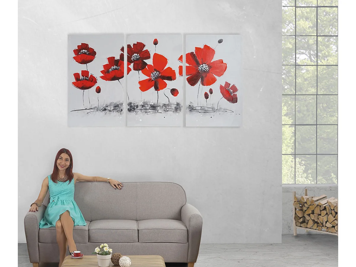 Ölgemälde Mohnblume handgemalt