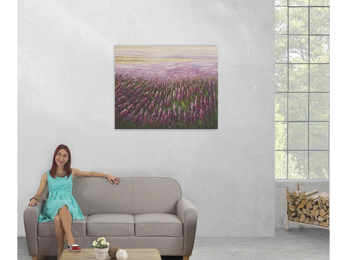 Ölgemälde Blumenfeld handgemalt