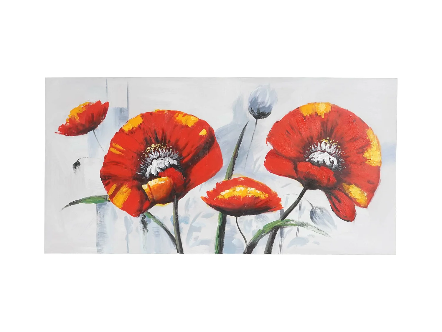 Peinture à l'huile Pavot rouge peinte à la main