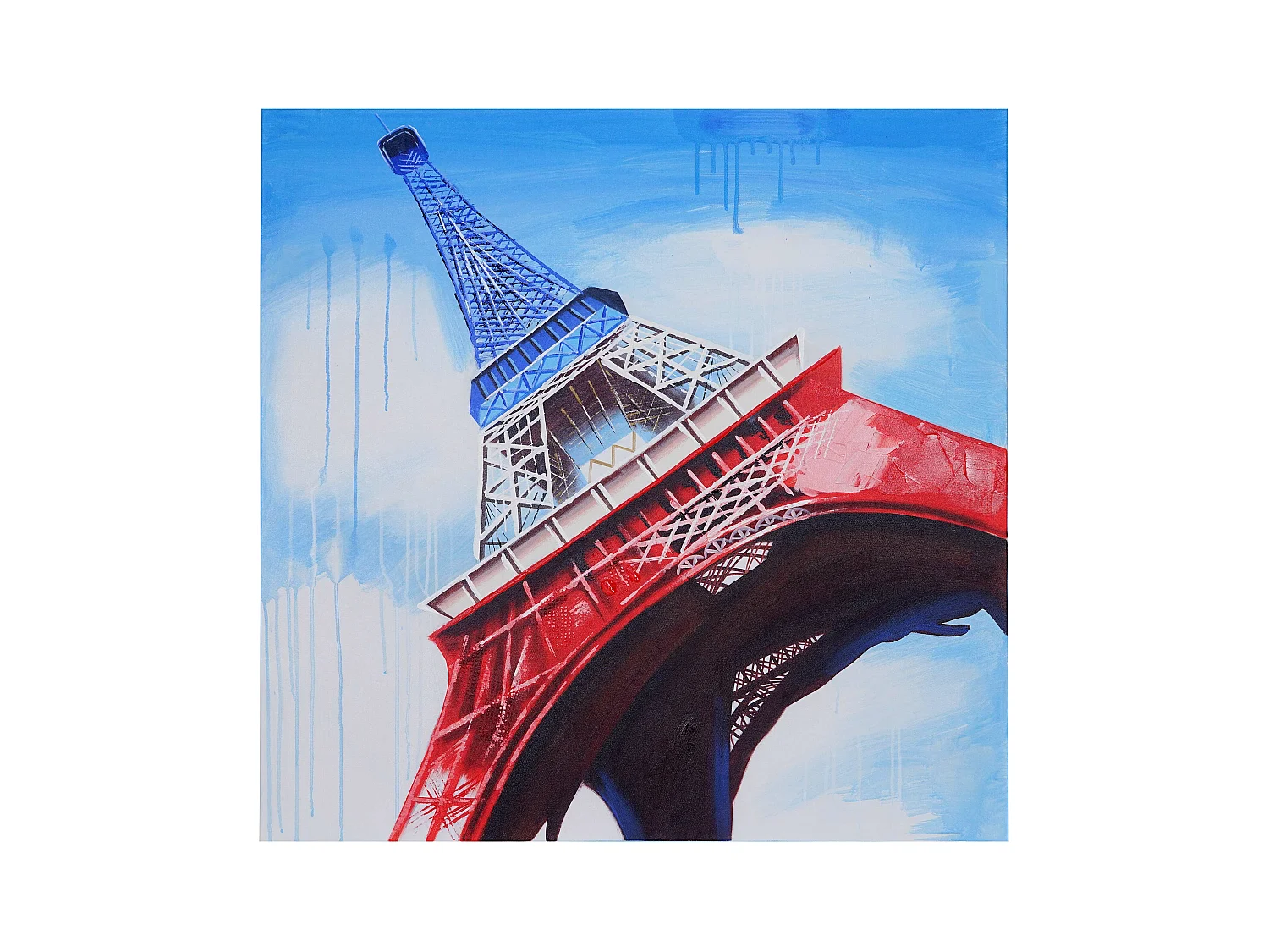 Peinture à l'huile réalisée à la main représentant la Tour Eiffel