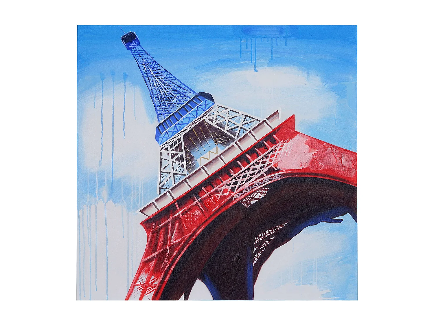 Peinture à l'huile réalisée à la main représentant la Tour Eiffel