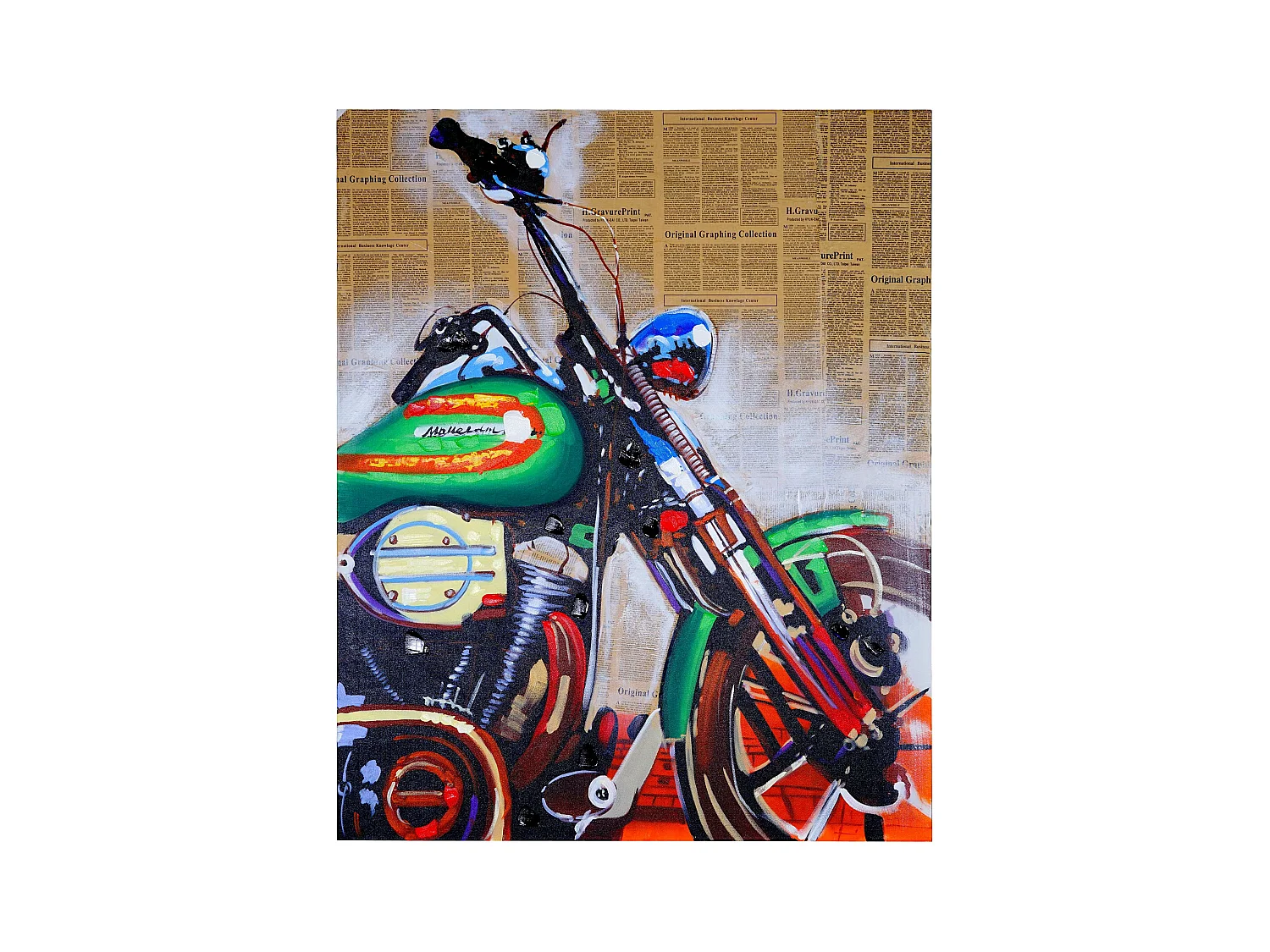 Peinture à l'huile Moto peinte à la main