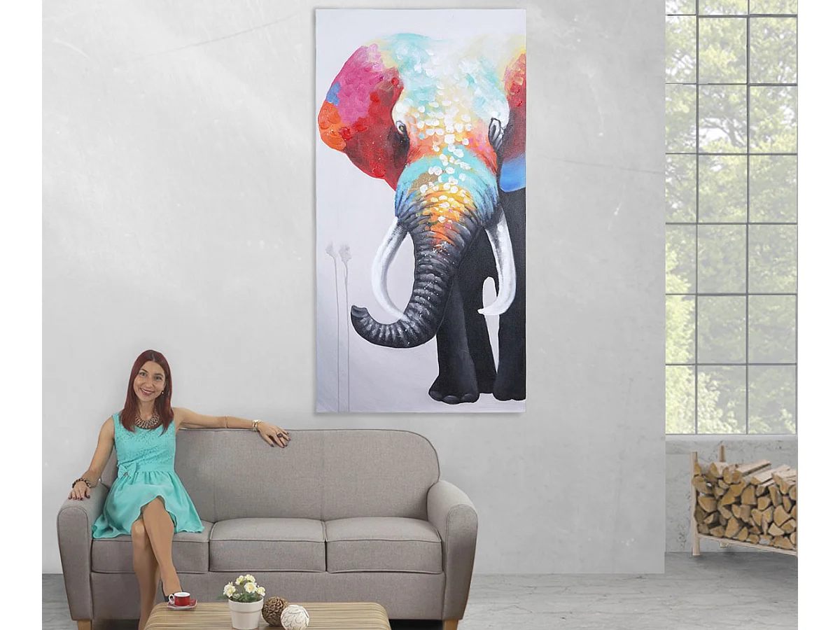 Olieverfschilderij Olifant II, handgeschilderd