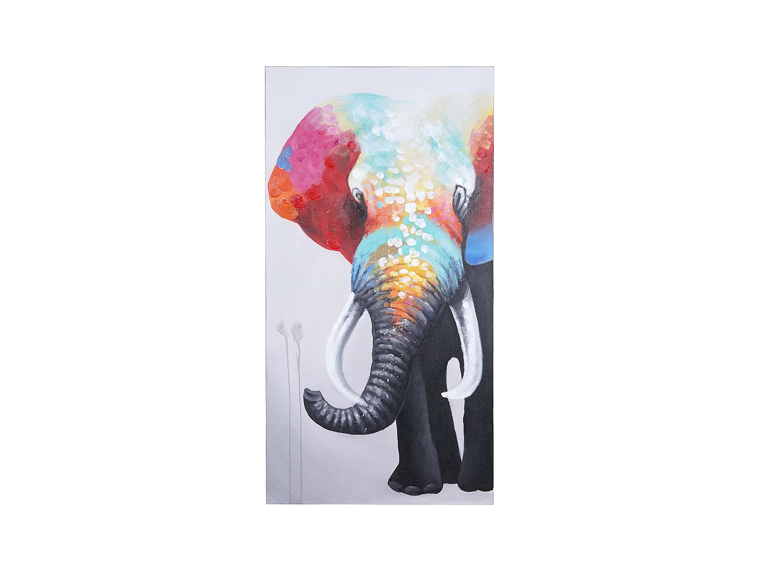 Peinture à l'huile Eléphant II peinte à la main